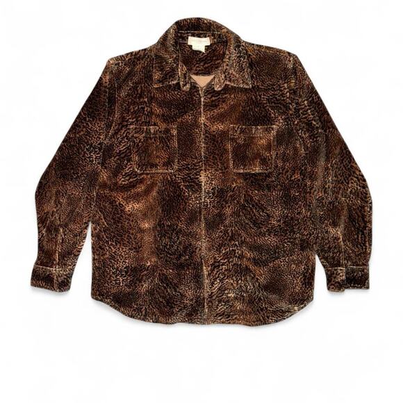 90s y2k grunge punk Super soft leopard print vintage jacket - Picture 2 of 5